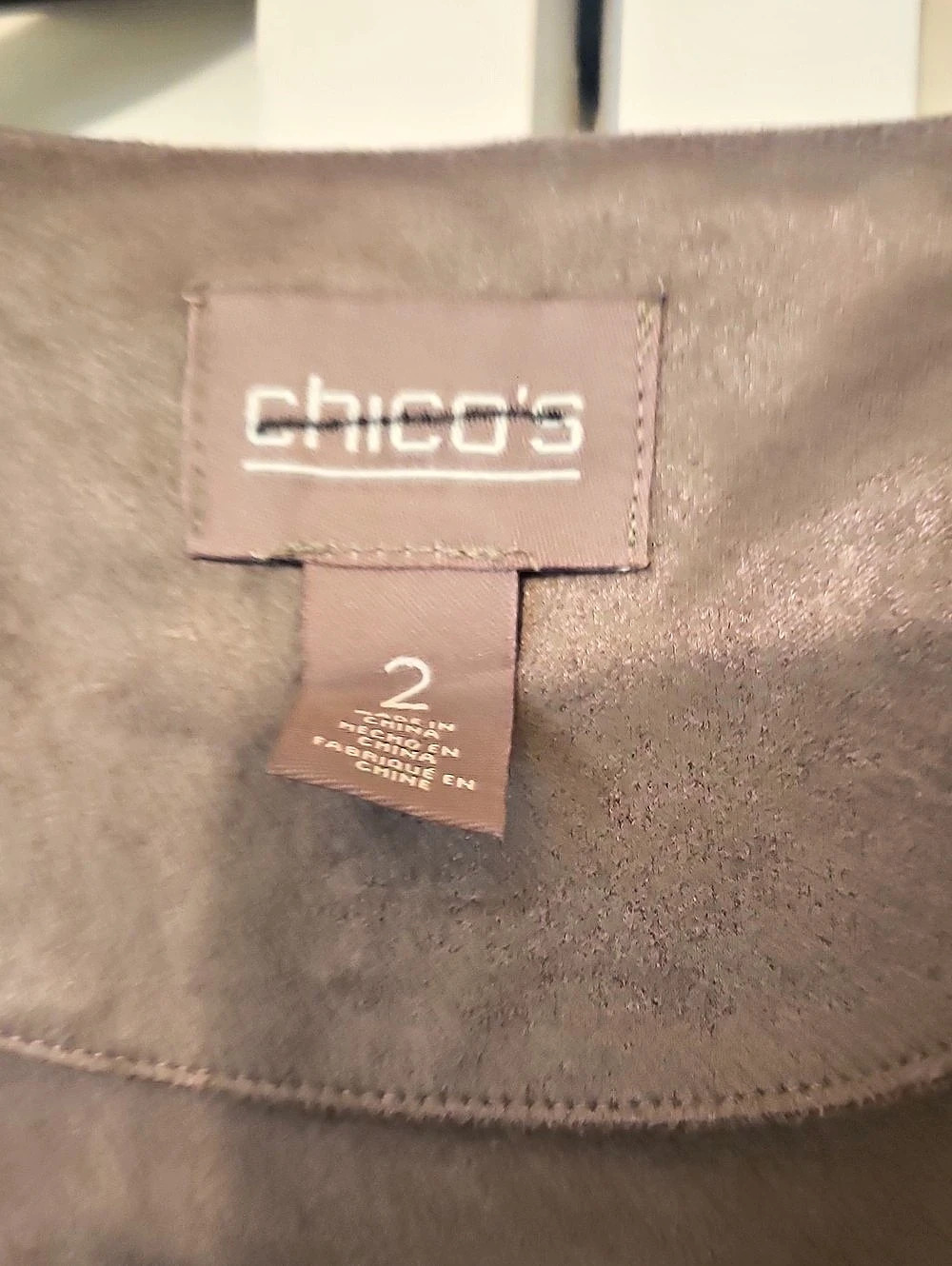 Chico's Brown Perforated Jacket Size 2 - Picture 3 of 4